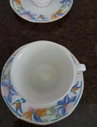 Juego de café porcelana floral