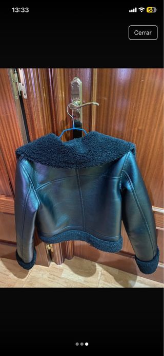 Chaqueta Mango efecto piel forrada Talla M