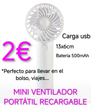 Mini Ventilador Portátil Recargable USB