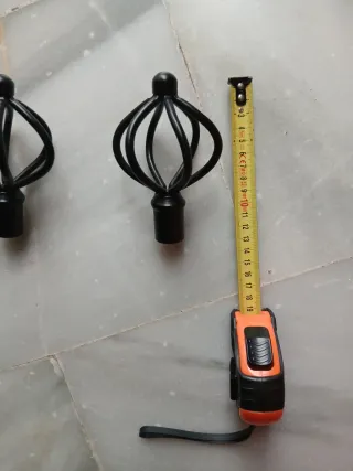 Terminales de cortina metal negro (2 unidades)