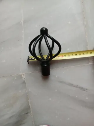 Terminales de cortina metal negro (2 unidades)