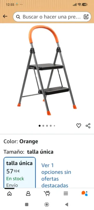 Escalera 2 peldaños naranja