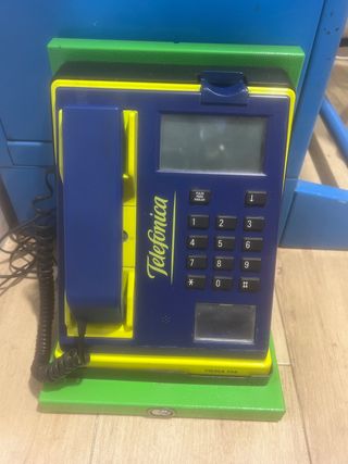Teléfono Público Telefónica Azul y Verde