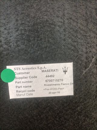 Quartela bagageira Maserati Ghibli 6700715270