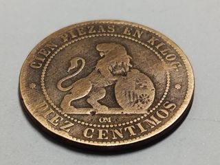 Moneda 10 Céntimos 1870 República Española