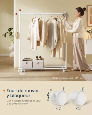 SONGMICS HOME Perchero Metálico con Ruedas