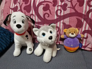Lote peluches perro dálmata, husky y oso