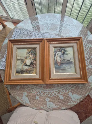 2 Quadri donna in barca