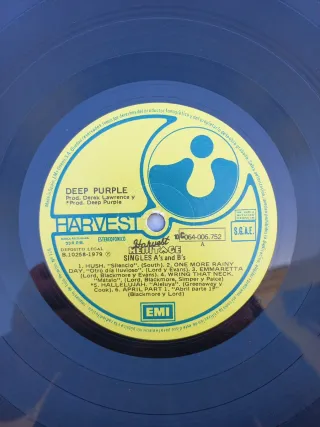 DEEP PURPLE Singles A's & B's Vinilo