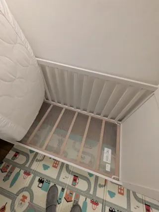 Cuna Sunvik Ikea 60x120 + colchon + ropa de cama
