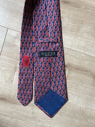 Corbata Gucci Azul y Roja