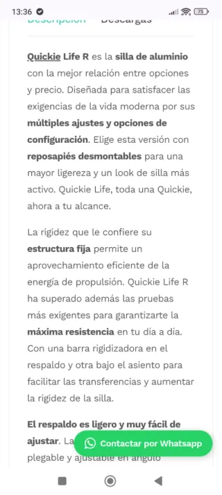 Silla de ruedas Quickie LifeR