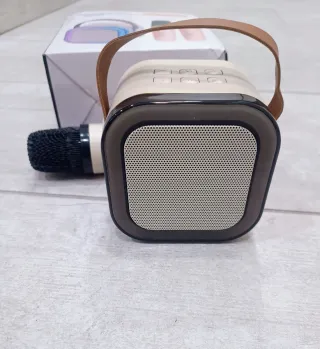 Altavoz Karaoke con Micrófono Beige