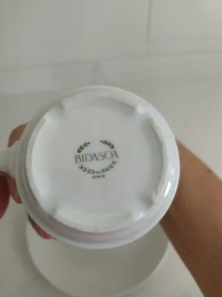 6 Taza y platillo de café de porcelana