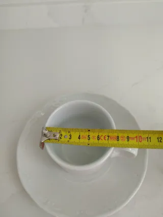 6 Taza y platillo de café de porcelana