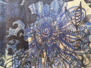 Falda estampada azul y rosa de Desigual