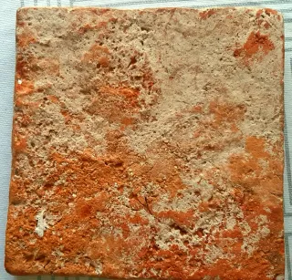 Azulejo Baldosa Antiguo Travertino Rojo