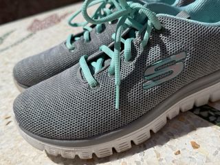Zapatillas Skechers Gris y Turquesa