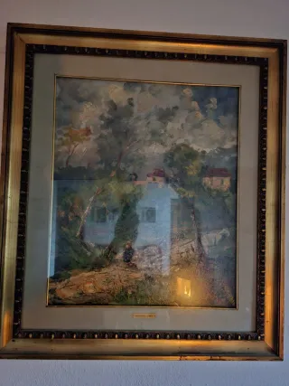 Quadro misto con cornice dorata non spedisco