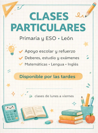 Apoyo escolar en primaria y ESO.