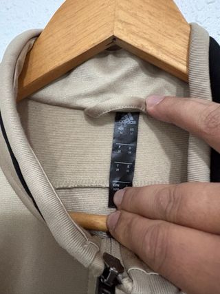 Sudadera Adidas Real Madrid Beige Negra