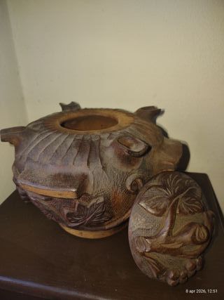 Grolla Valdostana in Legno Intagliato