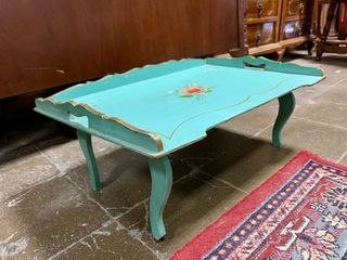 Mesa bandeja vintage plegable pintada a mano