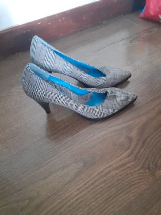 Zapatos de tacón estampado Príncipe de Gales