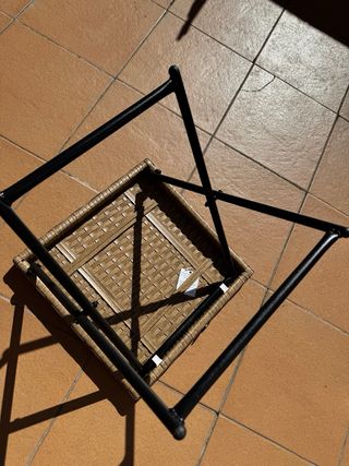 Pack 2 mesas auxiliares plegables exterior.