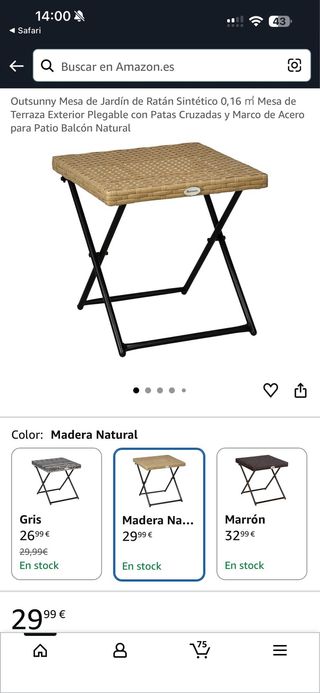 Pack 2 mesas auxiliares plegables exterior.