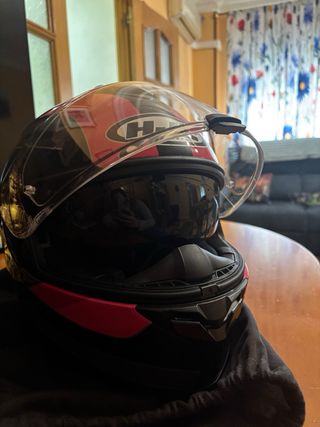 Casco HJC Negro y Rosa