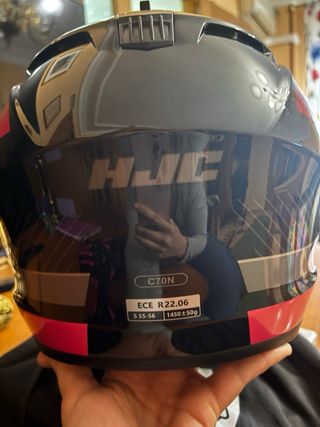 Casco HJC Negro y Rosa