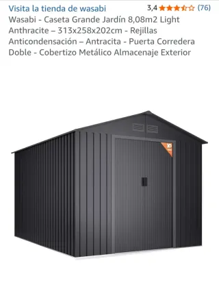 Caseta Jardín Wasabi Metálica Negra