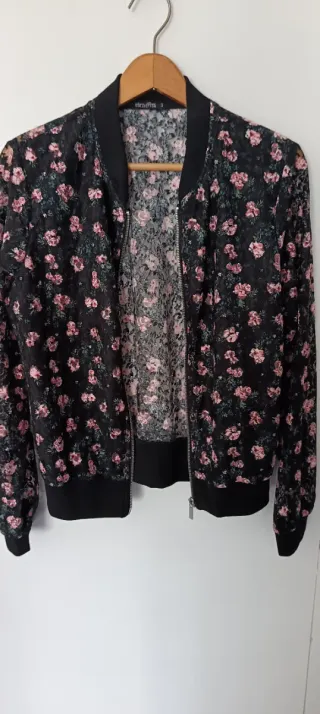 Chaqueta floral transparente S
