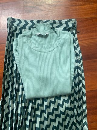Conjunto Falda y Jersey Mango Verde