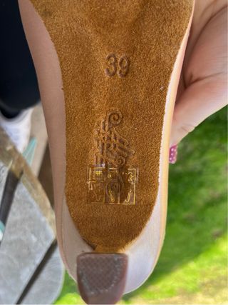 Zapatos de baile estándar dorados/rosados