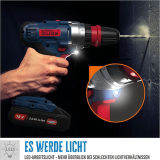 Taladro Inalámbrico Güde BS18 + Set 126 Piezas