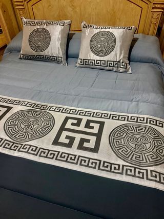 Edredón Versace Gris y Plateado