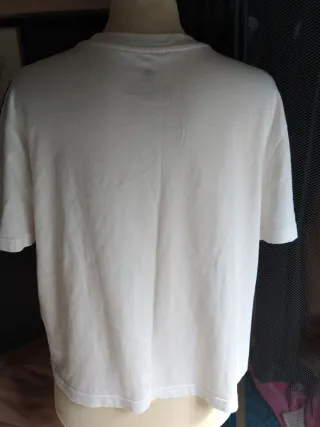 T-shirt Adidas bianca con strisce