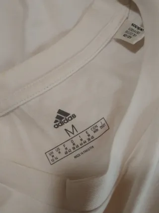 T-shirt Adidas bianca con strisce