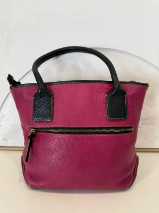 Bolso piel Tous fucsia y negro