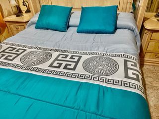 Edredón Versace Gris y Turquesa