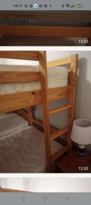 2 Literas de madera completas