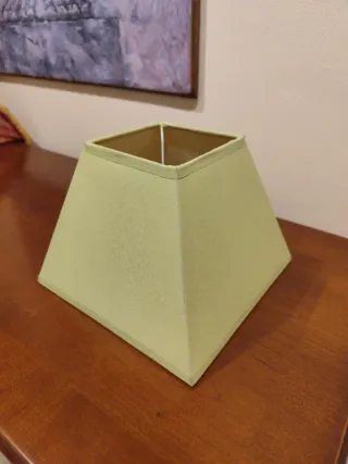 Pantalla lámpara mesita de noche verde