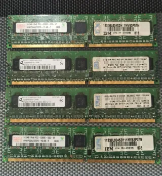 Memorias DDR2 512MB PC2-5300E ECC Unbuffered