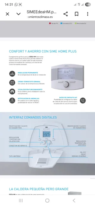 Caldera de condensación Sime EDEA HM 3555