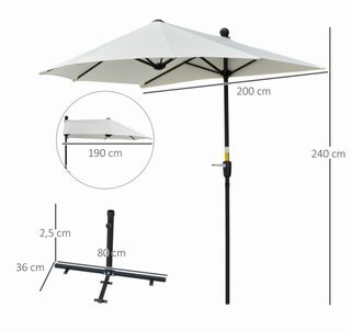 Parasol Terraza con Manivela