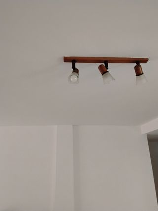 Lámparas de techo madera y cristal