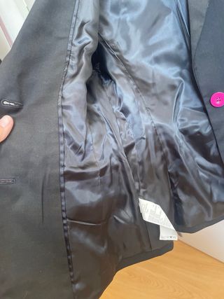 Giacca Stefanel nera con bottoni fucsia