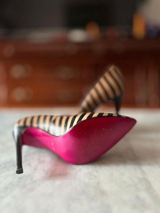 Tacones Rayas Beige y Negro